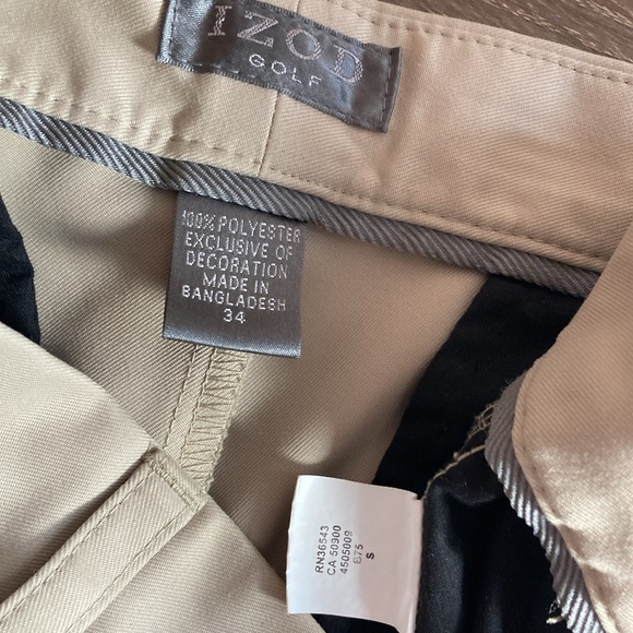 EUC Mens 34 IZOD Golf Tan Flat Front Shorts - Picture 3 of 11